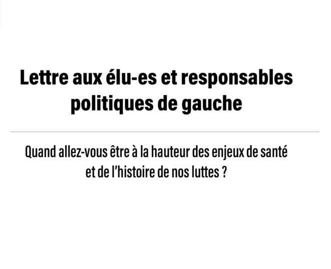 Santé : lettre aux élu·es et responsables politiques de gauche