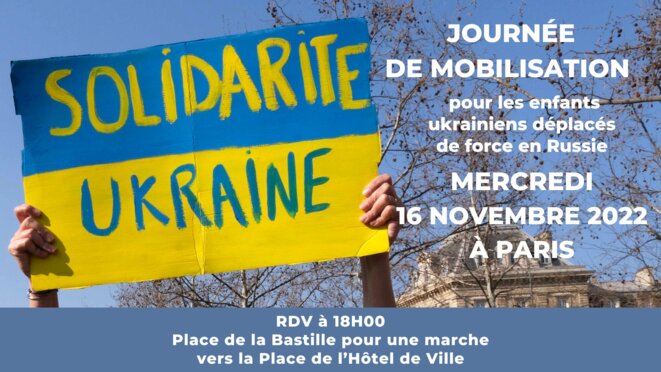 Mobilisation pour les enfants ukrainiens déportés Place de la Bastille 18H