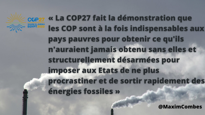 Quels enseignements tirer de la COP27 ? Préférons la lucidité à la résignation