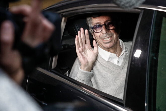 Convicted mayor Patrick Balkany leaving the La Santé prison in Paris, February 12th 2020. © Photo François Guillot / AFP