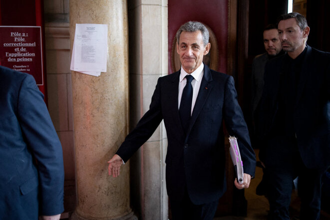 Nicolas Sarkozy à la cour d'appel de Paris, le 8 décembre 2022. © Raphaël Lafargue/Abaca