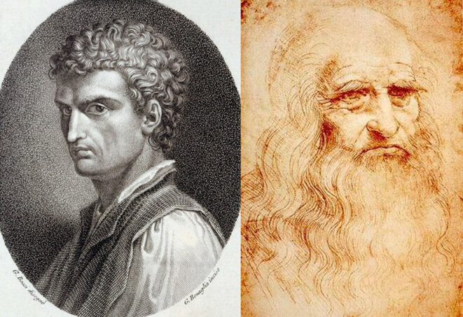 Portraits de Leon Battista Alberti et Leonard de Vinci