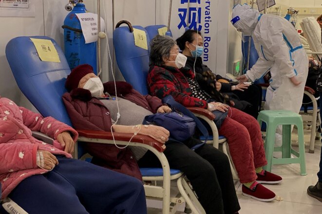 À l’hôpital de Chongqing, dans le sud-ouest de la Chine, le 23 décembre. © Photo Noel Celis/AFP