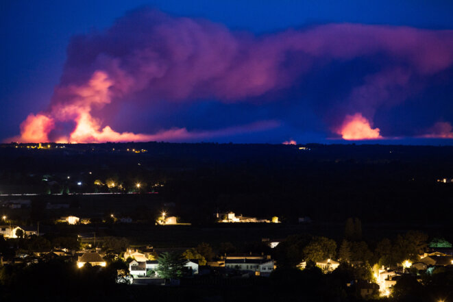 Incendies de juillet 2022 à Landiras en Gironde. © Laurent Perpigna Iban / Hans Lucas via AFP