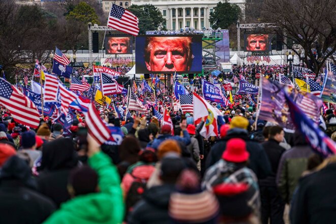 Rassemblement des partisans de Donald Trump devant la Maison-Blanche à Washington, le 6 janvier 2021. © Mark Peterson / Redux / REA