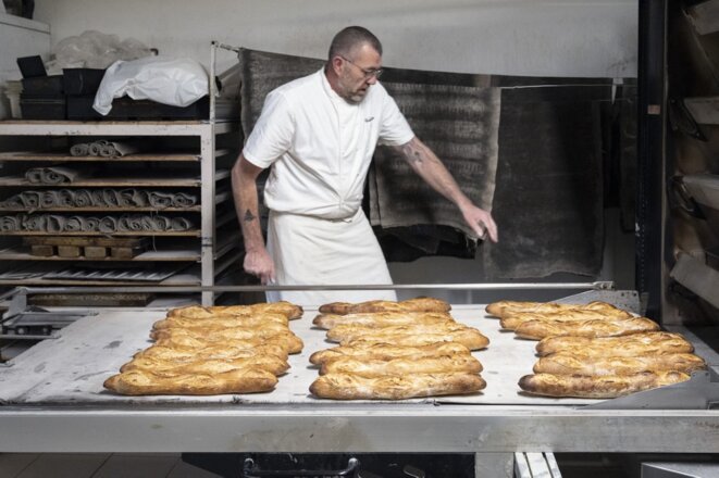 Dans une boulangerie près de Poitiers. © Jean-Francois FORT /  Hans Lucas via AFP