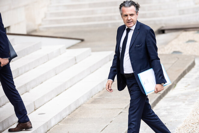 Christophe Béchu au palais de l’Élysée, le 23 mai 2022. © Photo Sébastien Calvet / Mediapart