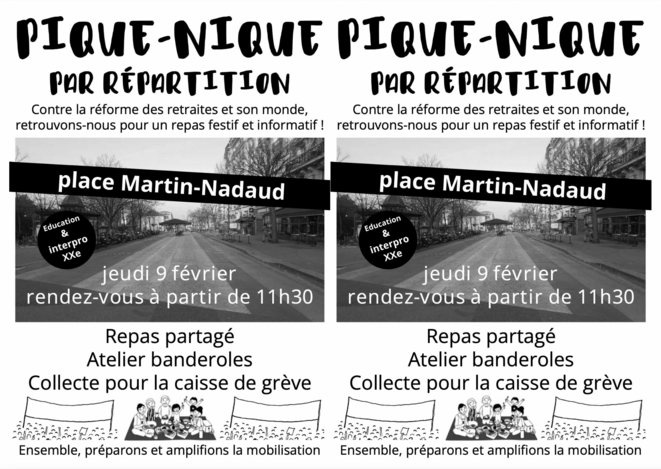 Paris 20e : pique-nique contre la réforme des retraites