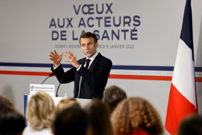 Dans ses vœux du 6 janvier, Emmanuel Macron a verrouillé les négociations avec les médecins libéraux. © Photo Ludovic Marin / AFP
