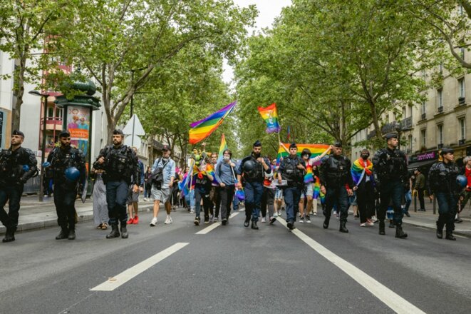 Marche des fiertés à Paris en 2021. © Photo Janai Trejo / Hans Lucas via AFP