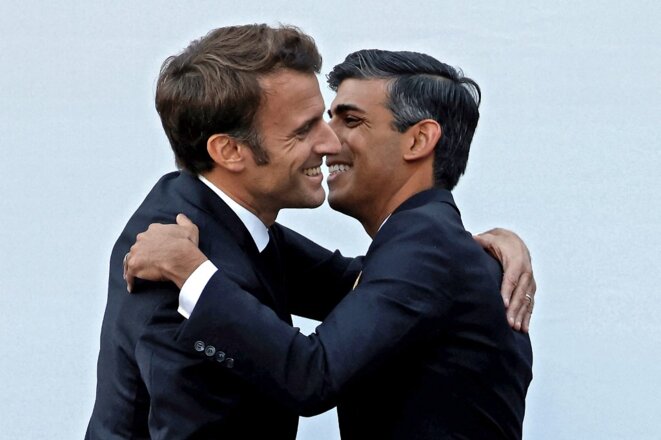 Rishi Sunak et Emmanuel Macron à la COP27 de Sharm El-Sheikh en novembre 2022. © Ludovic MARIN / POOL / AFP