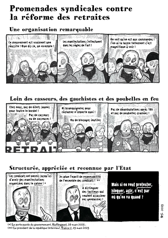 Promenades syndicales contre la réforme des retraites