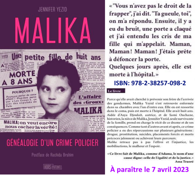 “Malika, généalogie d'un crime policier” : un livre coup de poing à lire d'urgence