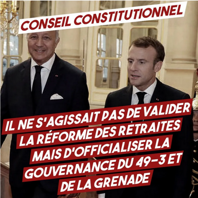 Officialiser la gouvernance du 49.3 et de la grenade © Contre-Attaque