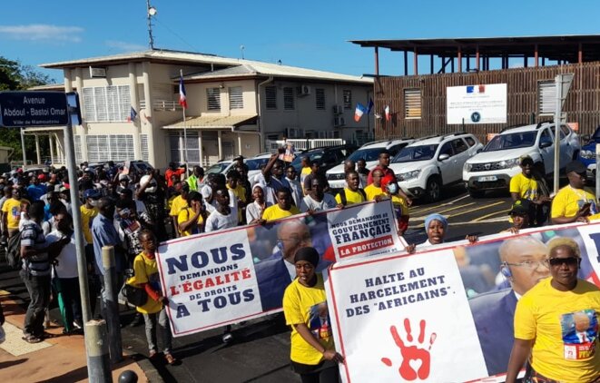 Manif à Mayotte contre la terreur policière anti-Africains © Maïa Courtois / Rapports de Force, L'info pour les mouvements sociaux