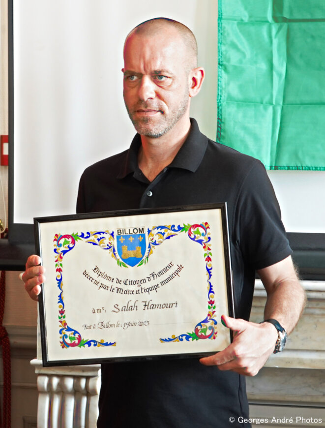 Salah HAMOURI, franco-palestinien, citoyen d'honneur de Billom et Blanzat
