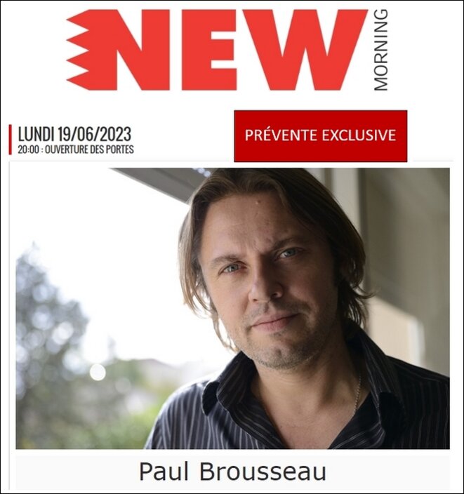 Prévente concert Paul Brousseau au New Morning 19 juin