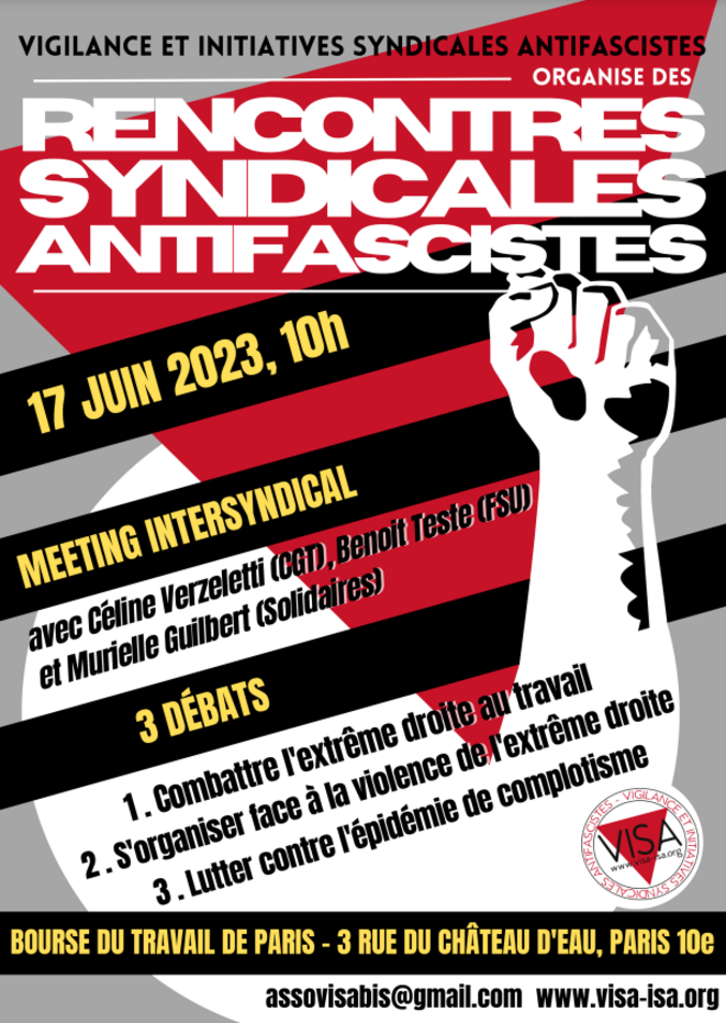 Rencontres syndicales antifascistes à Paris le 17 juin 2023