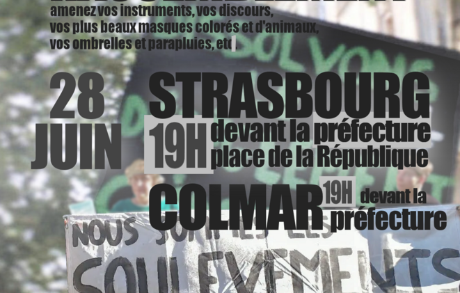Rassemblement en soutien aux Soulèvements de la Terre, à Strasbourg et Colmar
