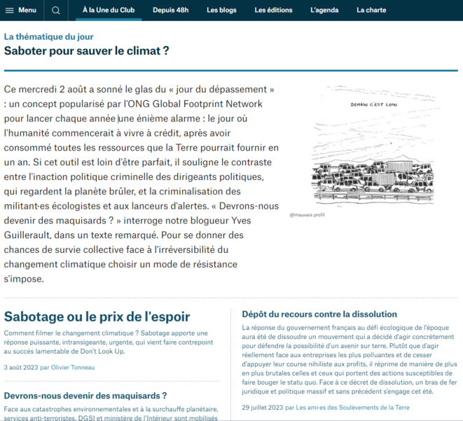 « Saboter pour sauver le climat ? »