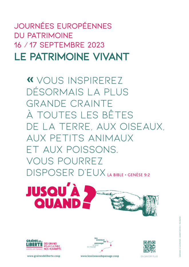 Patrimoine vivant ?  Journées européennes du patrimoine les 16 et 17 septembre 2023