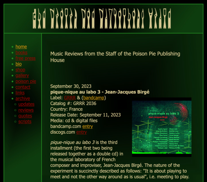 Pique-nique au labo 3 par un universitaire américain