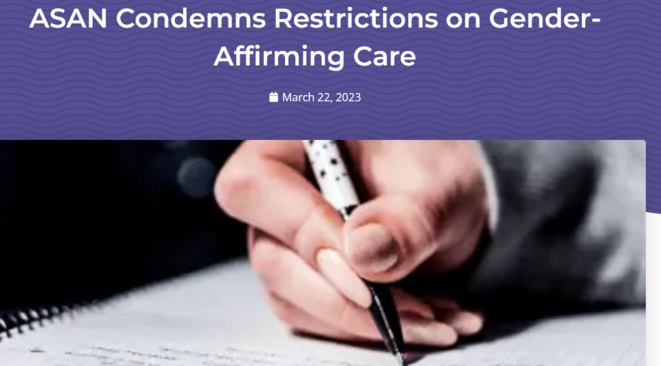 L'ASAN condamne les restrictions sur les soins d'adaptation au genre