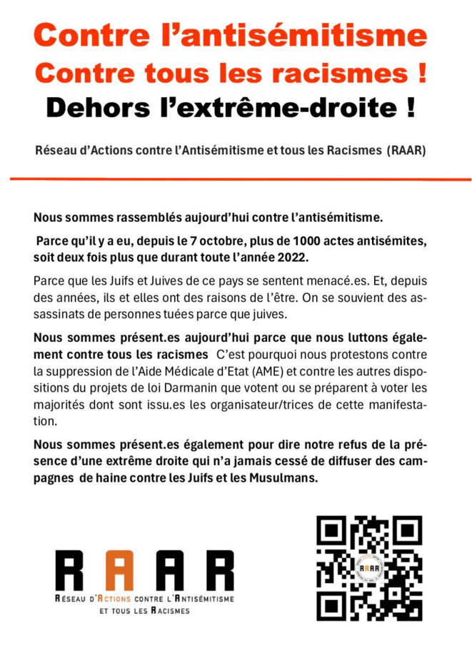 Dans rue le 12 contre l'antisémitisme, le racisme, l'extrême-droite