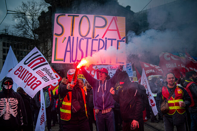 Ils étaient 10.000 pour la manifestation syndicale européenne contre l'austérité