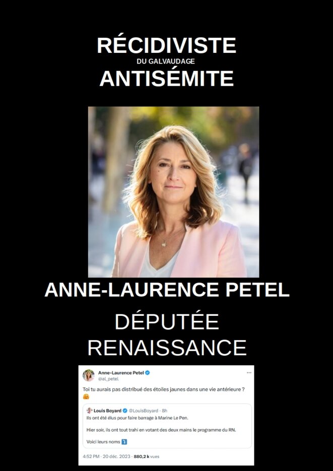 Anne-Laurence Petel, récidiviste du galvaudage antisémite