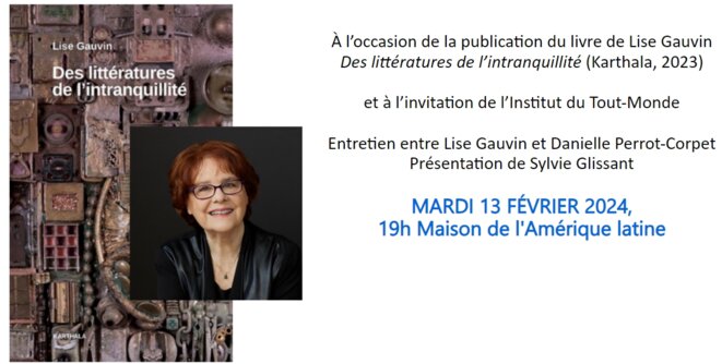 Lise Gauvin, Paris Maison de l'Amérique latine 13 février
