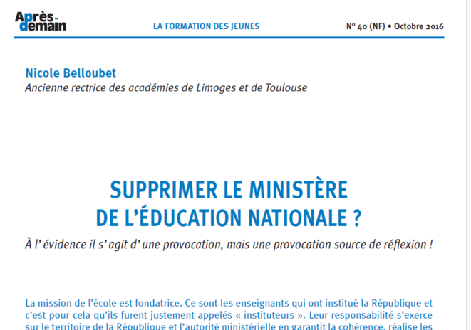 Quand Nicole Belloubet prônait une éducation décentralisée