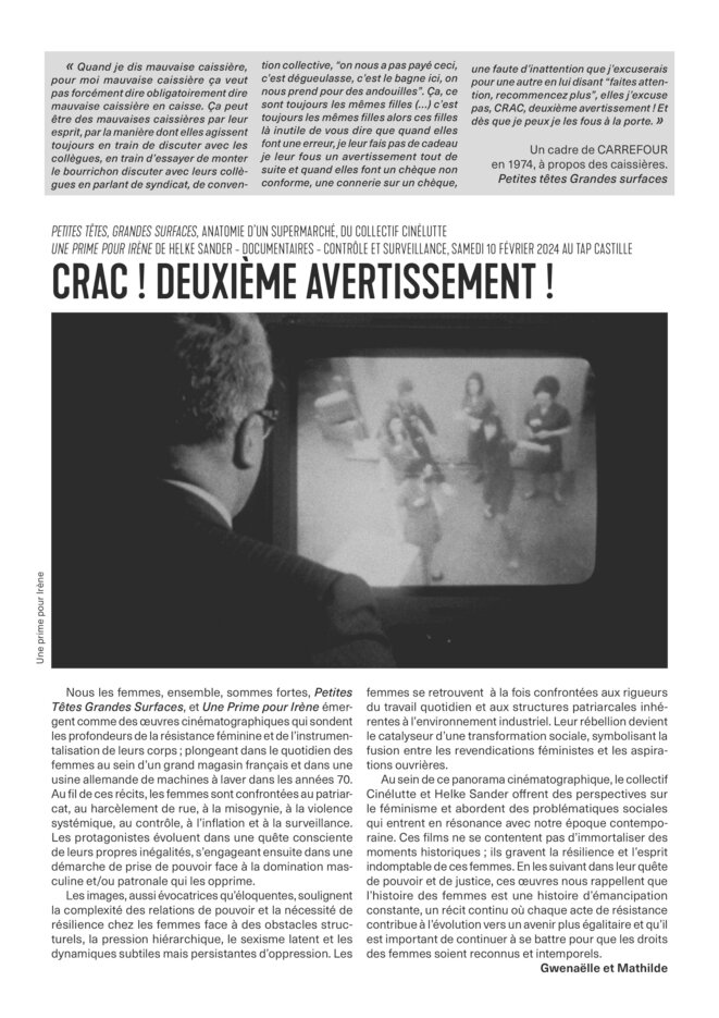 Traversez la rue... N°1 : le journal du festival « Filmer le travail »