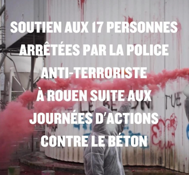 Actions contre le béton : soutien aux 17 personnes arrêtées par la police anti-terroriste