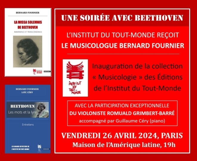 UNE SOIRÉE AVEC BEETHOVEN : Bernard Fournier à l'ITM, 26 avril