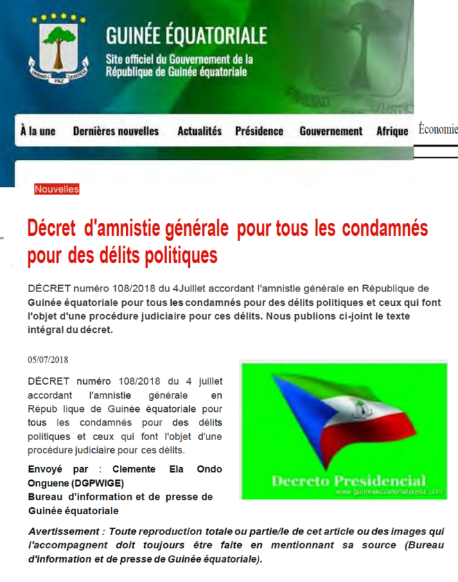 TENTATIVE DE DÉSINFORMATION DU DICTATEUR OBIANG DEJOUÉE PAR LA COALITION CORED.