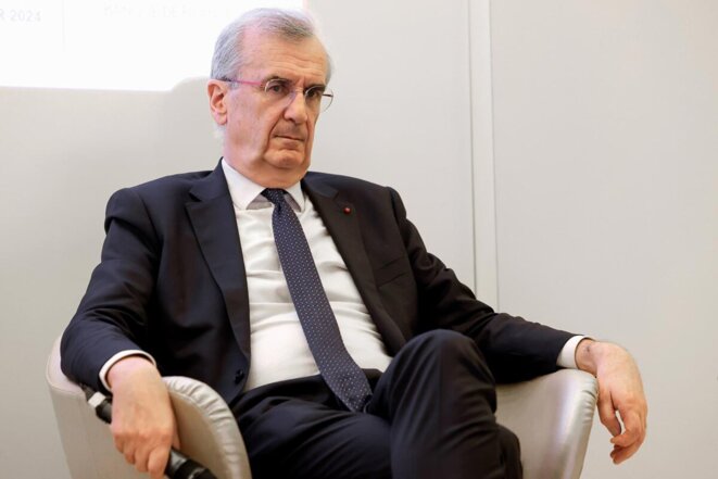 François Villeroy de Galhau, gobernador del Banco de Francia en París, 22 de abril de 2024. © Romuald Meigneux / Sipa