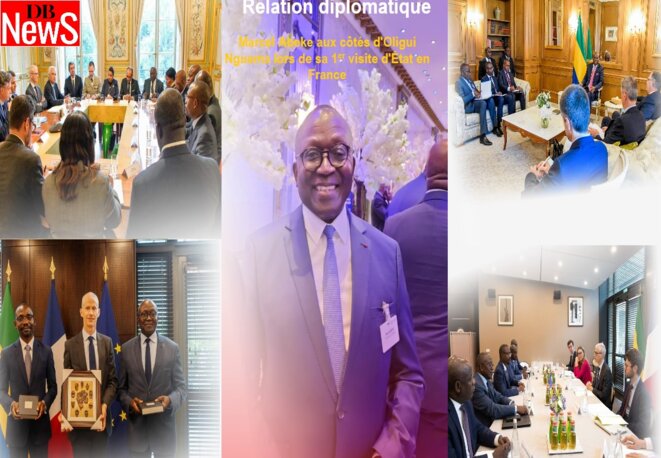 1ère visite d'État en France d'Oligui Nguema, Marcel Abeke présent