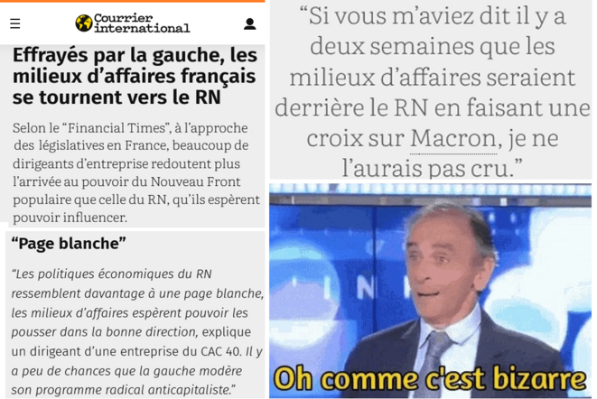 Les milieux d'affaires derrière le RN