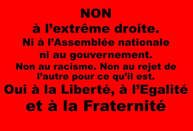 L’extrême droite on n’en veut pas
