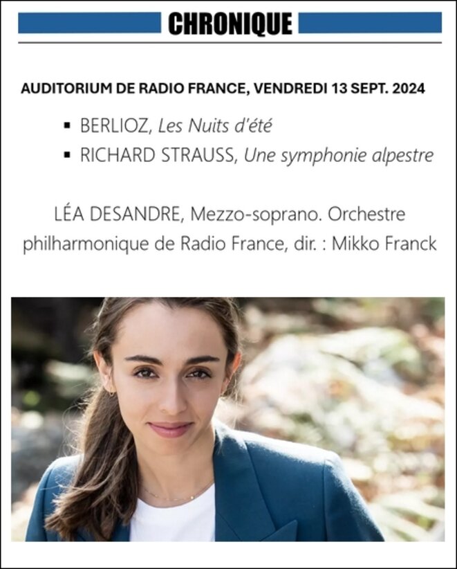 Lea Desandre et Mikko Franck étincelants à Radio France