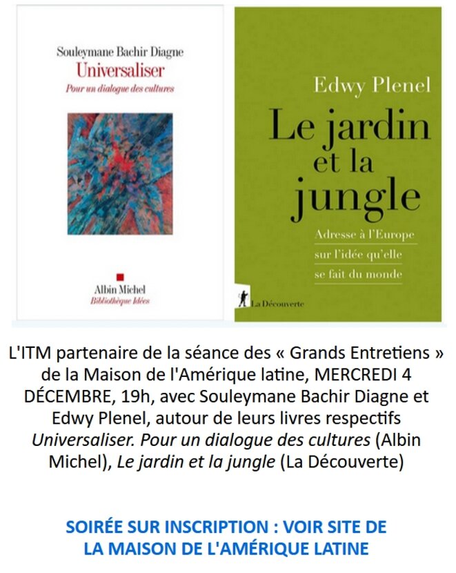 SOULEYMANE BACHIR DIAGNE / EDWY PLENEL - Paris, 4 décembre