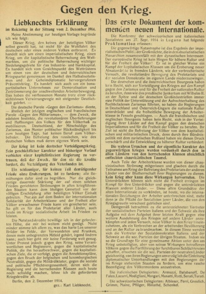 Karl Liebknecht, c'était il y a 110 ans