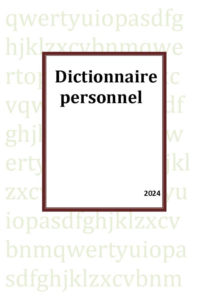 Dictionnaire personnel