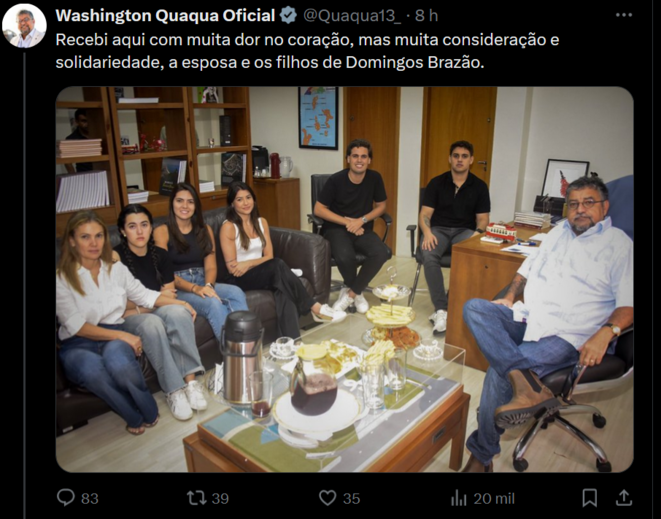 MARIELLE FRANCO: un vice-président du PT soutient la famille d'un suspect écroué