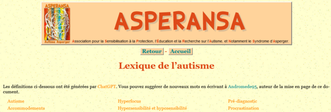 Asperansa : Lexique de l'Autisme