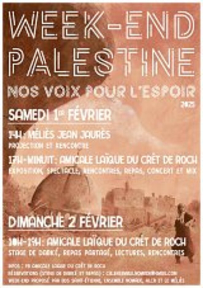 WEEK-END PALESTINE à Saint-Etienne - Nos voix pour l’espoir