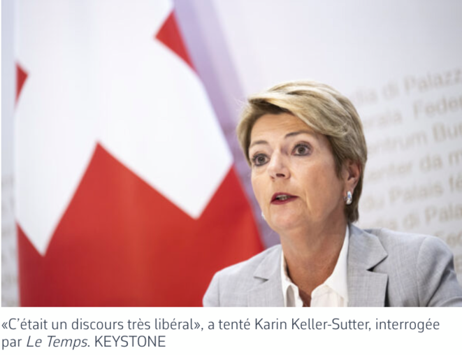 Propos irresponsables de la présidente 2025 de la Confédération helvétique