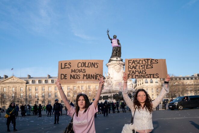 À Paris, l’extrême droite, protégée par la police, parasite la manifestation féministe