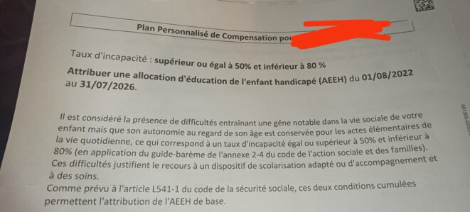 Conditions d'ouverture de droit à l'AEEH